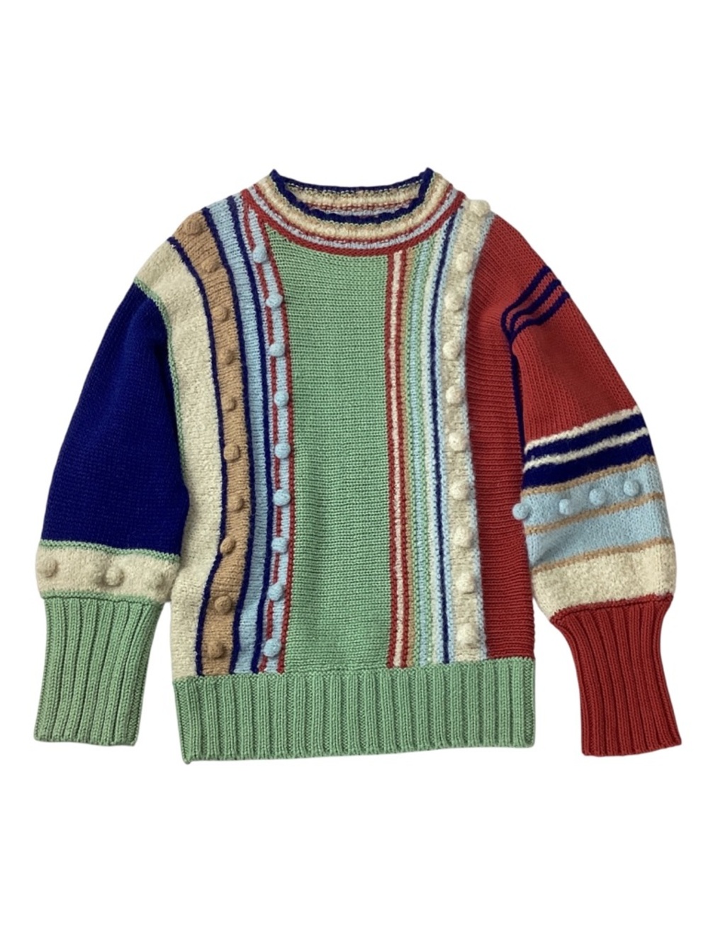 BATSHEVA Bauble Sweater M Colorblock Stripe Chunky Knit Editorial Statement